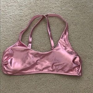 pink metallic bikini top